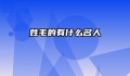 姓毛的有什么名人