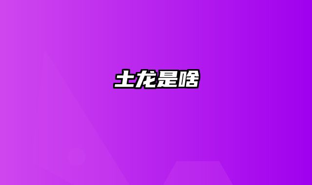 土龙是啥