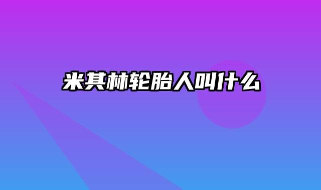 米其林轮胎人叫什么