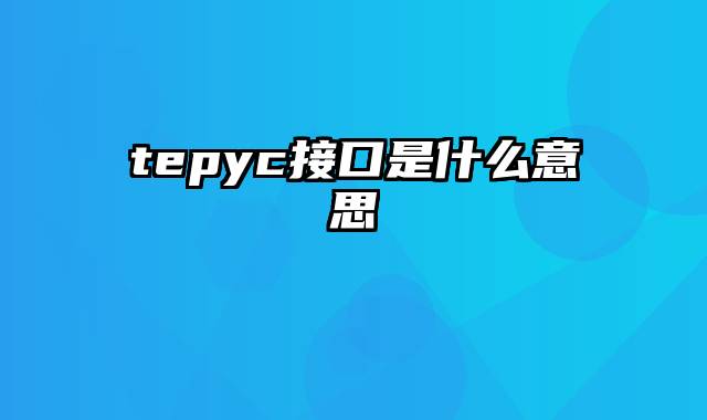 tepyc接口是什么意思