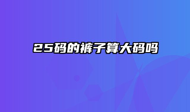 25码的裤子算大码吗
