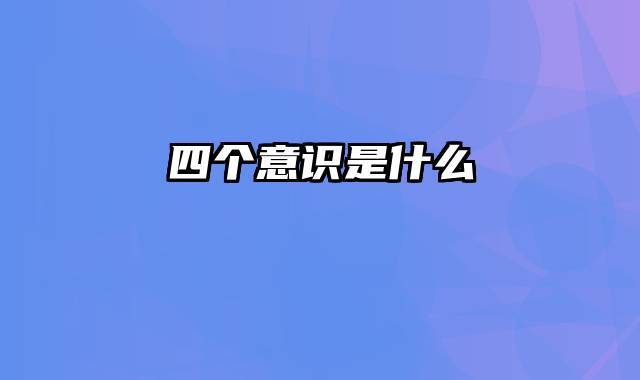四个意识是什么
