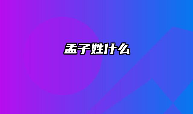 孟子姓什么