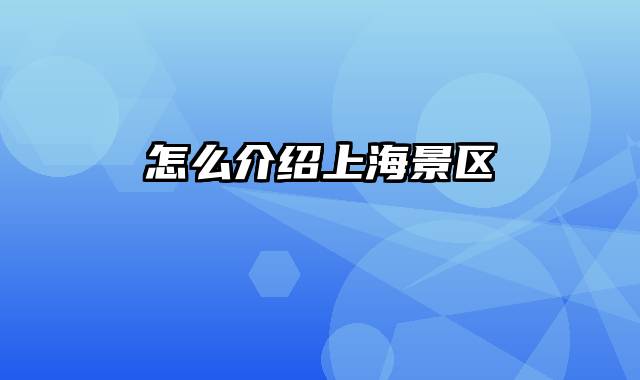 怎么介绍上海景区