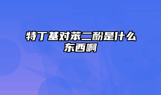 特丁基对苯二酚是什么东西啊