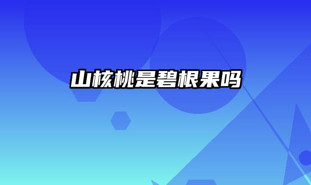 山核桃是碧根果吗