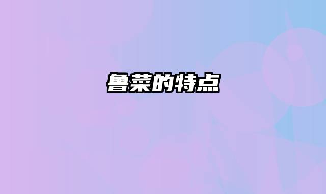 鲁菜的特点
