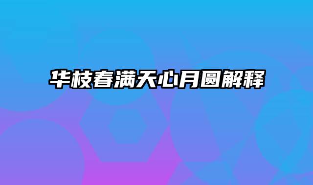 华枝春满天心月圆解释