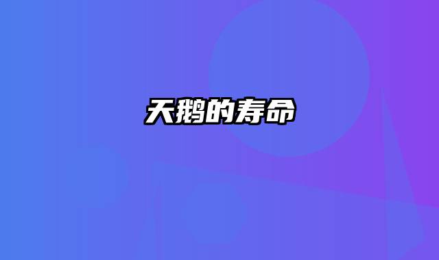 天鹅的寿命