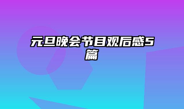 元旦晚会节目观后感5篇