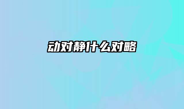 动对静什么对略