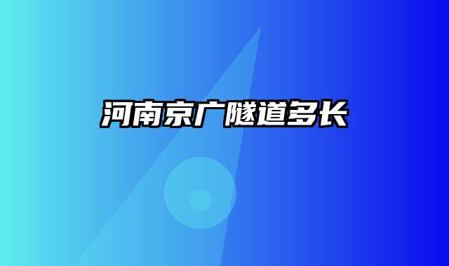 河南京广隧道多长