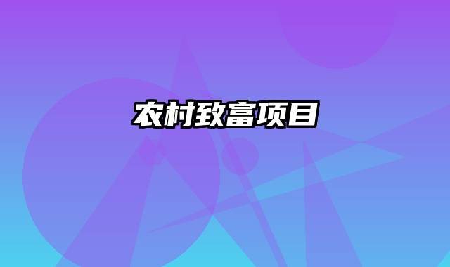 农村致富项目