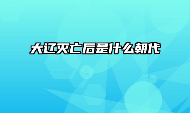 大辽灭亡后是什么朝代