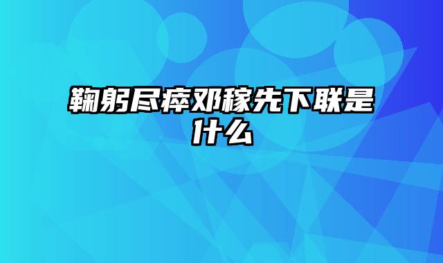 鞠躬尽瘁邓稼先下联是什么