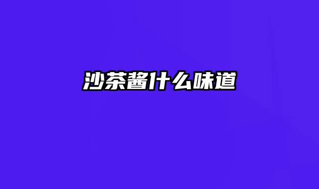 沙茶酱什么味道