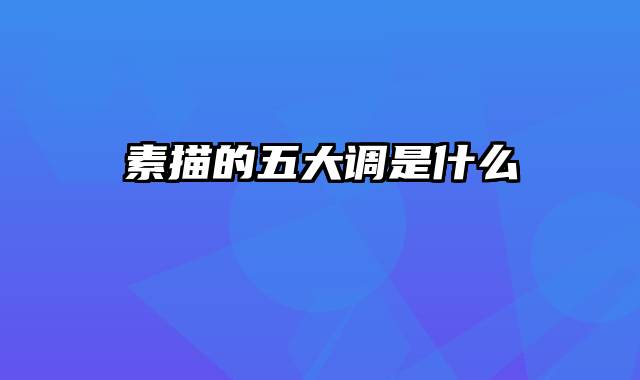 素描的五大调是什么