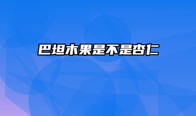 巴坦木果是不是杏仁