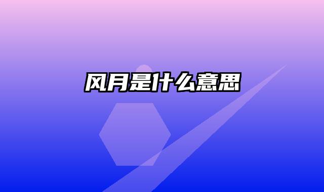 风月是什么意思