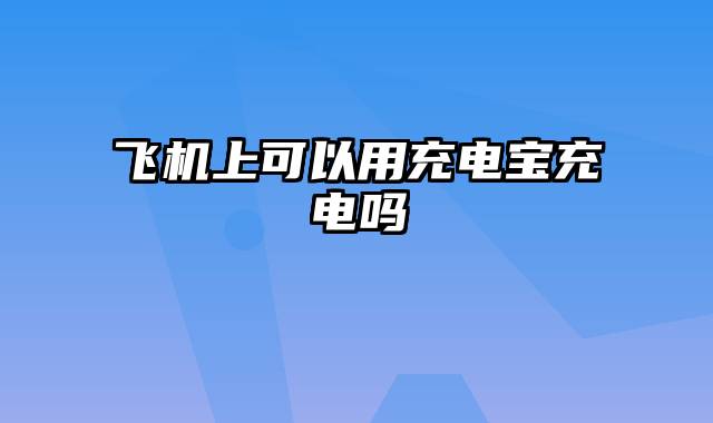 飞机上可以用充电宝充电吗