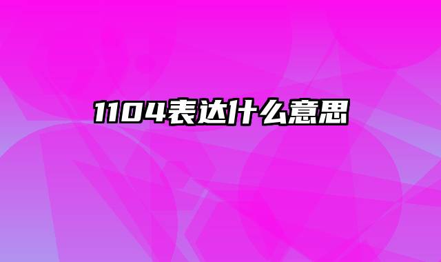1104表达什么意思