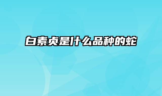 白素贞是什么品种的蛇