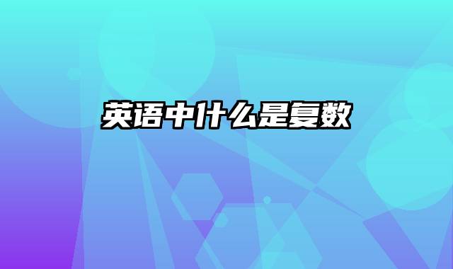 英语中什么是复数