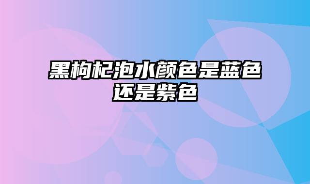黑枸杞泡水颜色是蓝色还是紫色