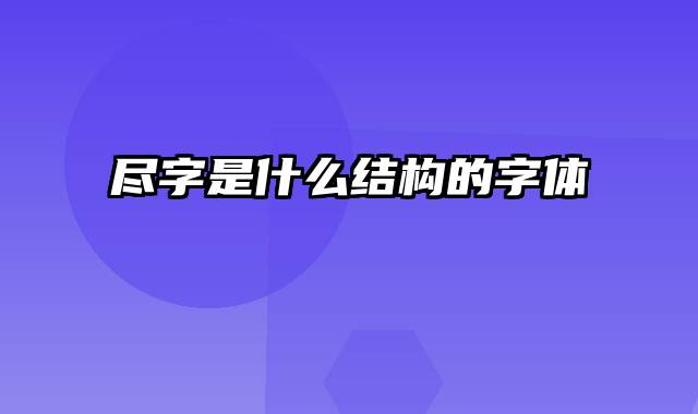 尽字是什么结构的字体