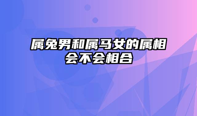 属兔男和属马女的属相会不会相合
