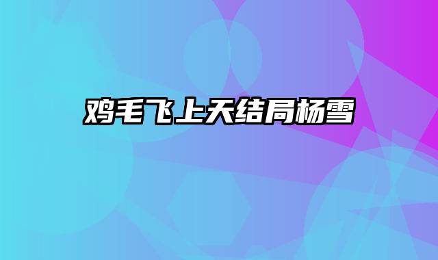 鸡毛飞上天结局杨雪