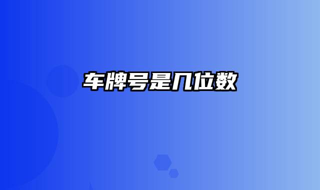车牌号是几位数