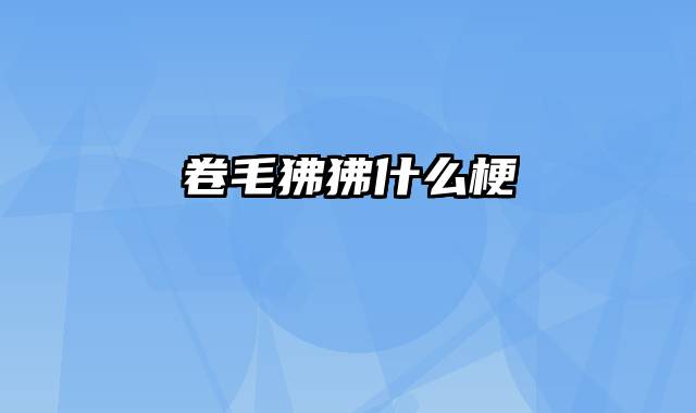 卷毛狒狒什么梗