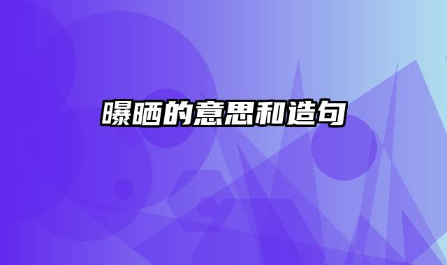 曝晒的意思和造句