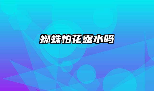 蜘蛛怕花露水吗