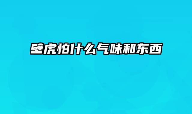 壁虎怕什么气味和东西