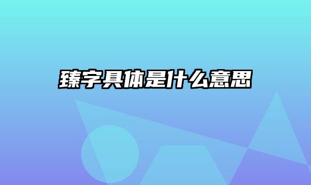臻字具体是什么意思