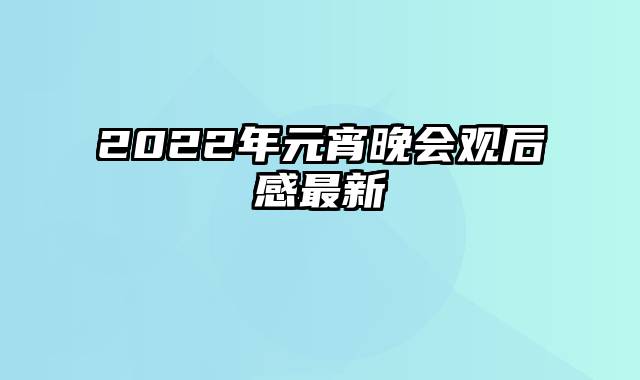 2022年元宵晚会观后感最新