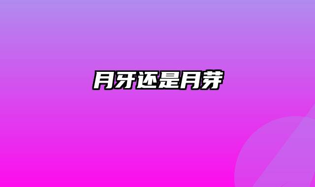 月牙还是月芽