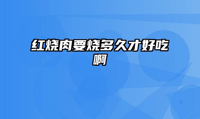 红烧肉要烧多久才好吃啊
