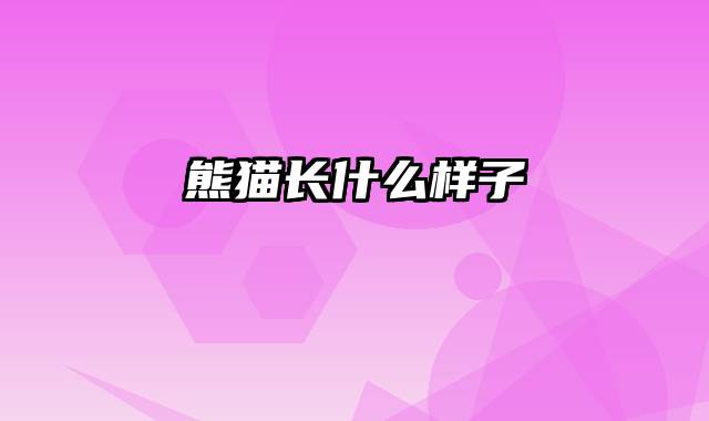 熊猫长什么样子