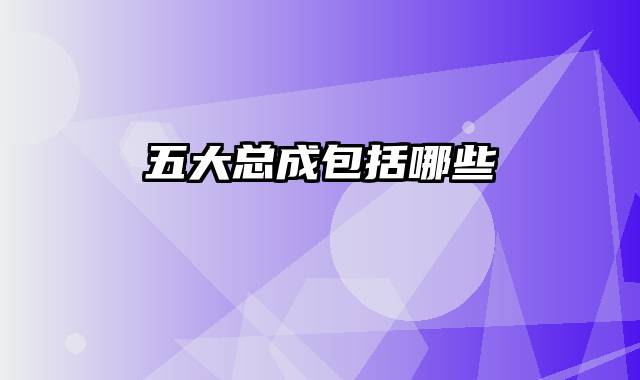 五大总成包括哪些
