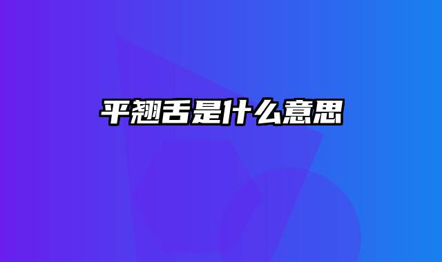 平翘舌是什么意思