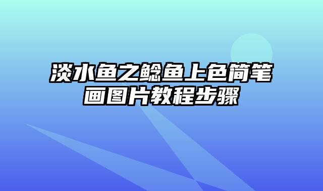 淡水鱼之鲶鱼上色简笔画图片教程步骤