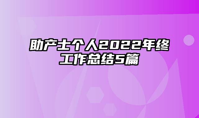 助产士个人2022年终工作总结5篇