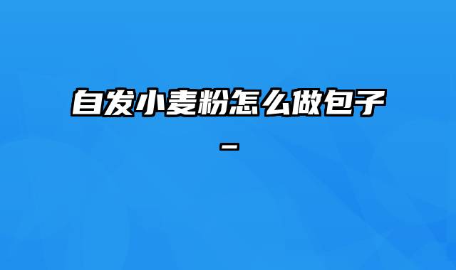 自发小麦粉怎么做包子_