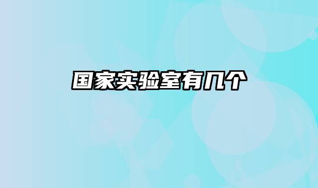 国家实验室有几个