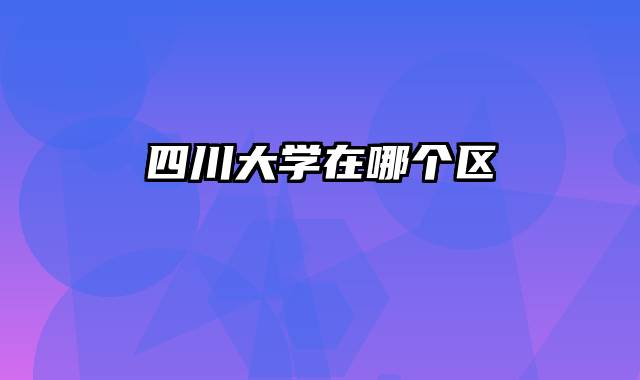 四川大学在哪个区
