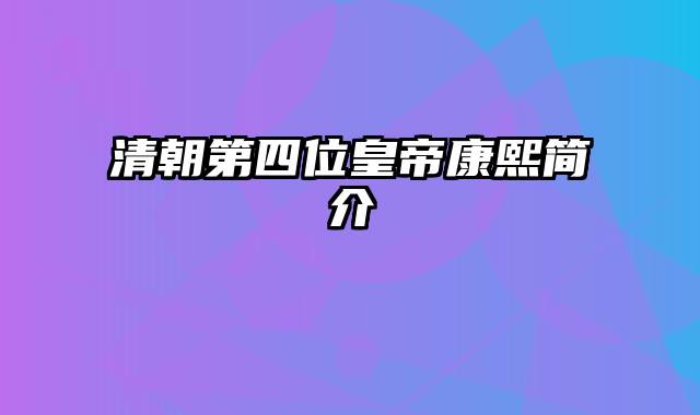 清朝第四位皇帝康熙简介