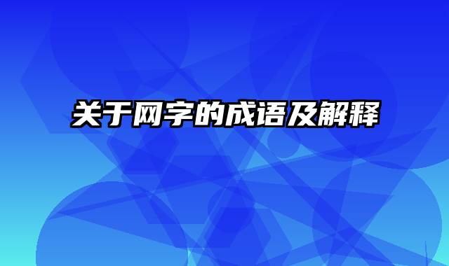 关于网字的成语及解释